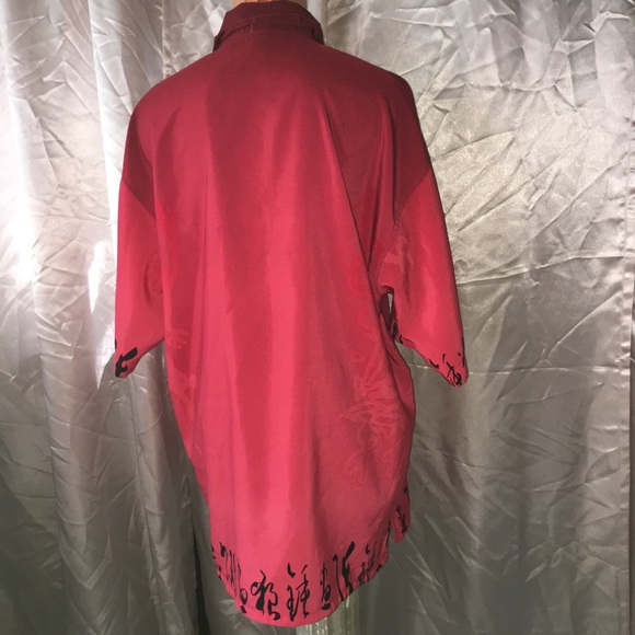 Silky Flames 🔥 Casual Button Shirt Top L - Picture 7 of 10